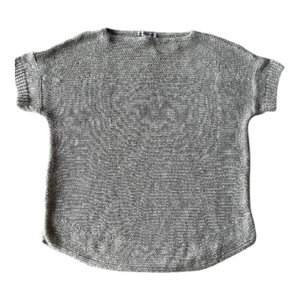 Tommy Bahama Beige Boxy Short-Sleeve Knit Top - Picture 2 of 9